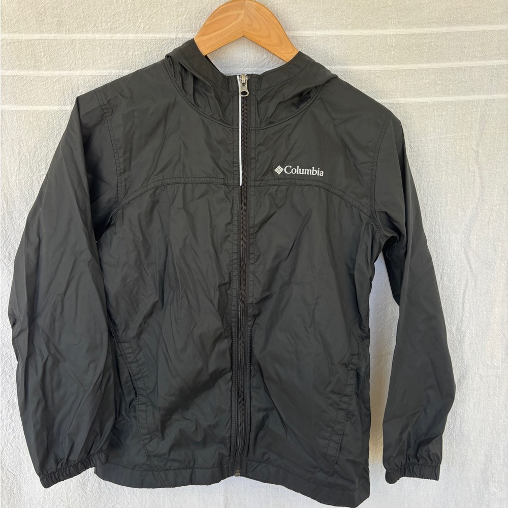 Youth Columbia black windbreaker jacket